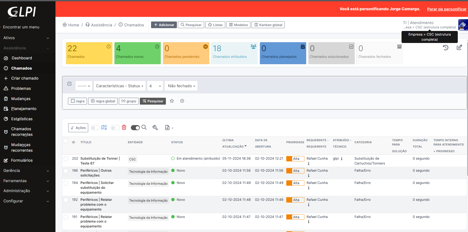 Planejando seu projeto de GLPI, GLPI Inventory e Metabase